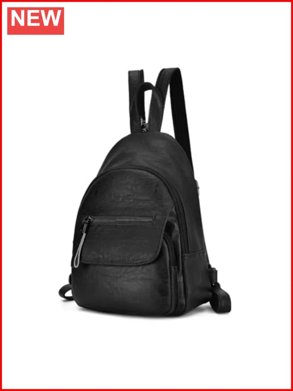 Faux Leather Convertible Sling Backpack Purse with Multiple Pockets